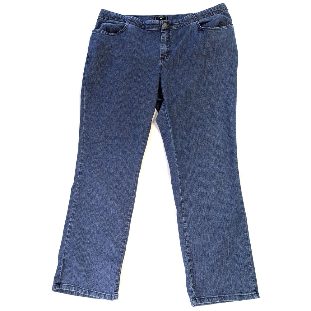 Riders by Lee Womens 20W M Straight Leg Jeans Medium Wash Blue Stretch Denim